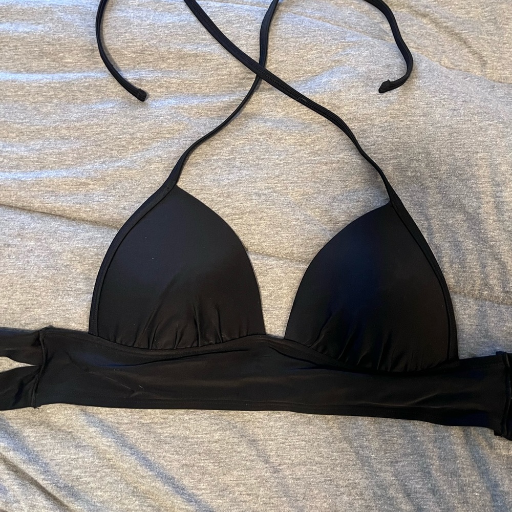 Aerie Black Triangle Bikini Top